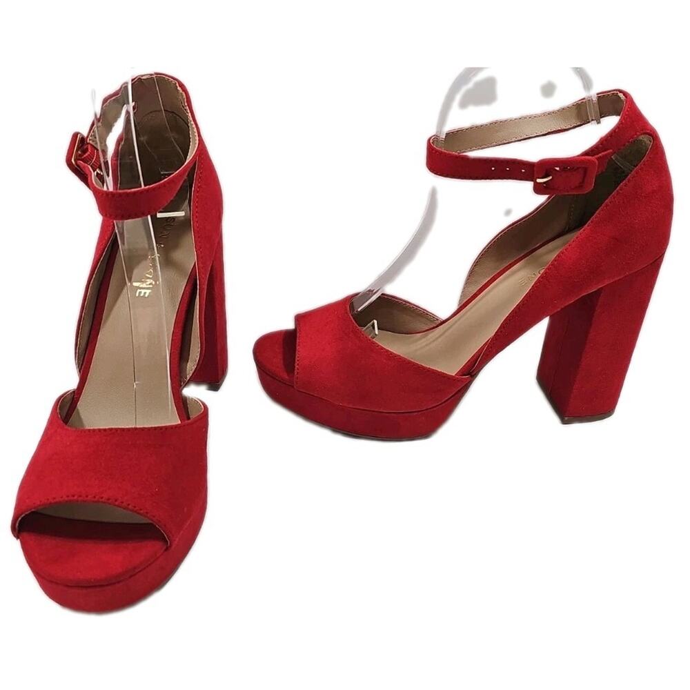 Sun + Stone High Block Platform Heels Size 10M Shoes Open Toe Ankle Strap NWOB - Picture 12 of 14